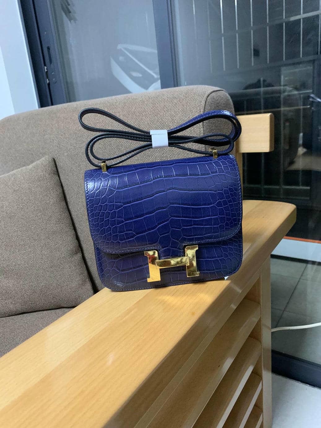 Constance Cowhide Crocodile Embossed Bag-12